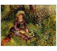 ArtPlaza Panel Decorativo Pierre Auguste Madame Renoir with Dog, Madera, Multicolor, 80x1.8x60 cm