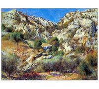 ArtPlaza Panel Decorativo-Renoir Pierre Auguste Rocks At L'Estage, Madera, Multicolor, 80x1.8x60 cm