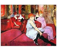 ArtPlaza Panel Decorativo-Toulouse Lautrec Salon In The Rue De Moulins, Madera, Multicolor, 80x1.8x60 cm