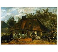 ArtPlaza Panel Decorativo-Van Gogh Vincent Cottage, Madera, Multicolor, 90x1.8x60 cm