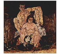 ArtPlaza Schiele Egon-The Family Panel Decorativo, Madera MDF, Multicolor, 100x100 Cm