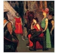 ArtPlaza Toulouse-Lautrec-Messaline Sitting on a Throne Panel Decorativo, Madera MDF, Multicolor, 100x100 Cm