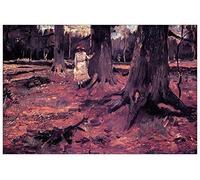 ArtPlaza Van Gogh Vincent-Girl White in The Woods Panel Decorativo, Madera MDF, Multicolor, 90x60 Cm