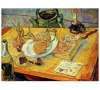 ArtPlaza Van Gogh Vincent-Still Life Drawing Board Pipe Onions and Sealing-Wax Panel Decorativo, Madera MDF, Multicolor, 120x90 Cm