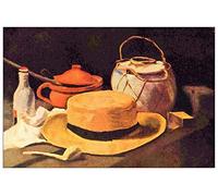 ArtPlaza Van Gogh Vincent-Still Life with Pipe and Straw Hat Panel Decorativo, Madera MDF, Multicolor, 90x60 Cm