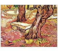 ArtPlaza Van Gogh Vincent Stone Bench in The Garden of Saint-Paul Hospital Panel Decorativo, Madera MDF, Multicolor, 80x60 Cm