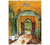ArtPlaza Van Gogh Vincent-The Entrance Hall of Saint-Paul Hospital Panel Decorativo, Madera MDF, Multicolor, 90x120 Cm
