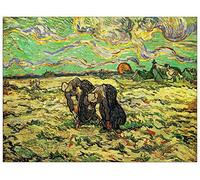 ArtPlaza Van Gogh Vincent-Two Peasant Women Digging in Field with Snow Panel Decorativo, Madera MDF, Multicolor, 120x90 Cm