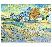 ArtPlaza Van Gogh Vincent-View The Church of Saint-Paul-de-Mausole Panel Decorativo, Madera MDF, Multicolor, 120x90 Cm