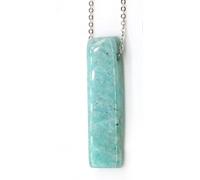 ARTQ Colgante De Piedra Natural Amazonita Verde Irregular Tira Plana Collar De Joyería De Regalo De San Valentín Para Mujer 45 cm
