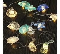 Artrastar Guirlanda Luminosa Animales Marinos 2M 20LED Decoración Marina Boda Fiesta CaballitosMar EstrellaMar Caracola Caracol Batería Timer Int Ext (caliente)
