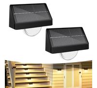 Artrastar Lámparas solares exterior jardín balcón 8 colores 3 modos iluminación escaleras IP65 resistente agua luz solar terraza decoración escaleras vallas 2 unidades