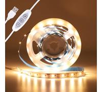 Artrastar Tira LED USB 2M 5V 120 LED Strip 2700K Flexible Cinta Lumínica para Dormitorio, Escaleras, Armarios, Pasillos, Retroiluminación TV Blanco Cálido