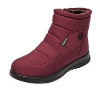 ARtray Botas de nieve de invierno para mujer, cómodas botas de plataforma para exteriores, zapatos planos con cremallera lateral, zapatos clásicos de tobillo para exteriores, Vino, 42 EU