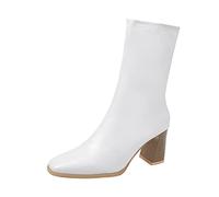 ARtray Botines de mujer de charol de tacón alto, botas de tacón alto duraderas, zapatos de jardín clásicos, zapatos descalzos para mujer, informales, inteligentes, para fiestas, impermeables, ligeras
