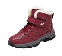 ARTRAY Con tacón de cuña para mujer, modelos de pareja para mujeres medianas y mayores, Top alto cálido, más terciopelo grueso antideslizante para llevar Botas de nieve cómodas Zapatos de algodón Jack