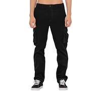 ARtray Pantalones rectos de pana de color sólido para hombre, pantalones de trabajo elásticos para hombre, pantalones cargo con múltiples bolsillos, casual, sueltos, pantalones para hombre, pantalones