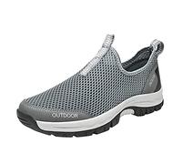 ARTRAY Sneaker Without Tying Shoelace For Men Sportschuhe Outdoor Leichte Walkingschuhe Freizeit StraßEnlaufschuhe MäNner Low-Top Turnschuhe Atmungsaktives Netz Traillaufschuhe Minimalistisch, gris