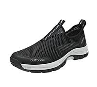 ARTRAY Sneaker Without Tying Shoelace For Men Sportschuhe Outdoor Leichte Walkingschuhe Freizeit StraßEnlaufschuhe MäNner Low-Top Turnschuhe Atmungsaktives Netz Traillaufschuhe Minimalistisch, Negro