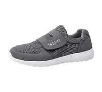 ARtray Tennisschuhe Indoor Herren Atmungsaktiv StraßEnlaufschuhe Bequeme Softshell Walkingschuhe Klettverschluss Sportschuhe StoßDäMpfung Und RüCkprall Fitnessschuhe Leichte Outdoor Schuhe, gris, 40