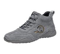ARTRAY Unisex BarfußSchuhe Turnschuhe Herren Rutschfest Atmungsaktiv Zehenschuhe Leichtetrekkingschuhe Freizeit StraßEnlaufschuhe Senioren Vielseitig Freizeitschuhee Hohe Mode Kurze Stiefel, Grau1, 43