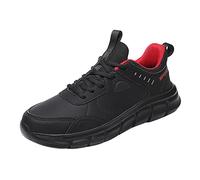 Artray - Zapatilla deportiva Herren Schwarz Leders Laufschuhe Leicht Atmungsaktive Turnschuhe Running Tennis Schuhe Mit Hohe ElastizitäT Outdoor Vielseitige SchnüRer Walkingschuhe DäMpfung Und