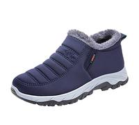 ARtray Zapatillas de hombre 48 Fashion Winter Botas de nieve para hombre, parte inferior plana, antideslizantes, impermeables, lisas, altas, cortas, cálidas y cómodas, para hombre, A azul., 39 1/3 EU