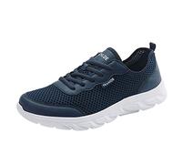 ARTRAY - Zapatillas de running para hombre, color negro, zapatillas deportivas antideslizantes, zapatos bajos con cordones al aire libre, cómodos entrenadores, absorción de golpes y retorno, Azul1, 42