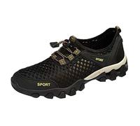 ARTRAY - Zapatillas de senderismo para hombre - Ligeras - Zapatillas de trekking - Zapatillas de montaña - Antideslizantes - Zapatillas de caminar con bolsa para pájaros - Perfectas para, Negro , 43