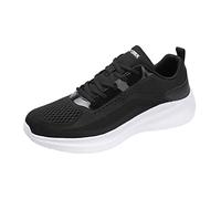 ARtray Zapatillas de tenis para hombre, color puro, transpirables, ultraligeras, transpirables, con suela gruesa y suave, zapatos deportivos cómodos, zapatos deportivos juveniles, atléticos, Negro