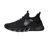 ARTRAY - Zapatillas para hombre, zapatillas tejidas para hombre, zapatos transpirables inferiores, top ocio fenomenal cómodo moda deportiva Carta de correr hombres zapatos poco, azul, 44 EU