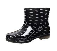ARtray Zapatos de lluvia para mujer, botas de goma antideslizantes para mujer, botas de plataforma de media altura, versátiles, para senderismo, trekking, montañas, ocio, color puro, moda, zapatos de