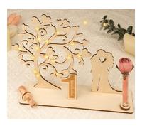 ARTREE Regalo de boda de papel, 1 año de matrimonio, regalo de dinero, aniversario de boda con luz LED, decoración de árbol de corazón de madera para parejas, regalo creativo para el primer