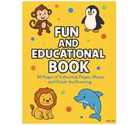 Arts and Crafts Educational Book: 30 Pages of Colouring, Mazes, and Finish the Drawing: 30 Pages of Colouring, Mazes, and Finish the Drawing