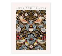 Arts and Crafts - Strawberry Thief I Póster de William Morris 50 x 70 cm Marrón Cuadros Decoración para la pared