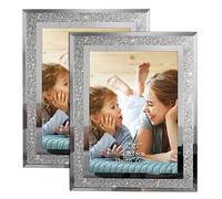 Artsay - Marcos de fotos de cristal brillante para mesa, juego de 2 marcos de fotos de 5 x 7 pulgadas