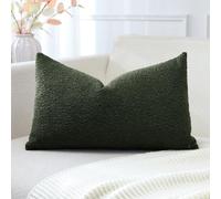 Artscope Juego de 1 Fundas de Cojines de Lana de Imitación Decorativas Cuadradas de Lino 40x60cm para Decoración del Hogar Sofá Dormitorio Coche, Verde