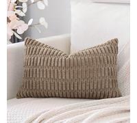 Artscope Juego de 1 Fundas de Cojines Decorativas Cuadradas de Pana 40 x 60 cm para Decoración del Hogar Sofá Dormitorio Coche 16x24 Marrón