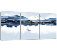 Artscope Lienzos Decorativos - Lagos y Barcos Patrón Estilo Nórdico Modernos Pintura Cuadro Pared Lienzo para Salon Décor Dormitorio Oficina Pasillo Cocina Baño Regalo 30x40cm