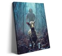 Artscope Religioso Lienzos Decorativos - Jesús Persigue Cordero Perdido Patrón Estilo Pintura Cuadro Pared Lienzo para Salon Décor Dormitorio Oficina Pasillo Cocina Baño Regalo 30x40cm