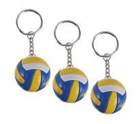 ARTSEWPLY 1 Juego De Voleibol PU De Adorno Deportivo para Claves Bolsos Y Mochilas Decoración con Diseño Temático De Voleibol Color Blanco Y Azul 3 Piezas