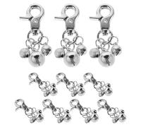 ARTSEWPLY 10 Campanillas para Collar de Perro y Gato de Acero Inoxidable Cierre Seguro Mini Cascabeles Colgantes de 12 MM Accesorios para Rastreo y Decoración de Mascotas Pack de 10