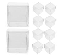 ARTSEWPLY 10 Piezas Caja Pequeña Transparente Cuadrada para Exhibición y Almacenamiento de Minerales Plástico con Tapa Contenedor Versátil para Muestras y Especímenes Diseño Compacto para