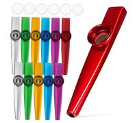 ARTSEWPLY 12 piezas Kazoo Metálico para Adultos Instrumento Ligero y Resistente para Principiantes Incluye Membranas para Práctica y Educación Temprana