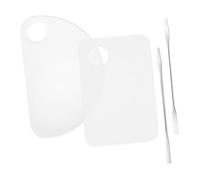 ARTSEWPLY 2 juegos Paletas Acrílicas Transparentes para Mezclar Maquillaje y Uñas con Espátulas Reutilizables Bandejas Versátiles para Base Sombras y Arte Fáciles de Limpiar Precisas para