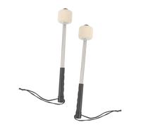ARTSEWPLY 2 piezas Baquetas para Bombo con Cabeza de Fieltro de Lana de Mango de Inoxidable Antideslizante Accesorio Duradero para Banda de Marcha y Percusión