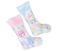 ARTSEWPLY 2 Piezas Christmas Stockings Nutcracker Print Hanging Treat Bags For Fireplace Tree Candy Present Holiday Decorations