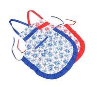ARTSEWPLY 2 piezas Delantal de Cocina para Mujer sin Mangas Estampado Floral Resistente la Grasa Bolsillo Poliéster Ligero y Práctico Colores Aleatorios para Uso Doméstico y Color Aleatorio