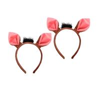 ARTSEWPLY 2 Piezas Diademas Orejas Cerdo para Accesorios para Cabello Suaves y Ligeros Diademas de Tela con Orejas de Cerdito para Fiestas y Disfraces Animales Diseño Divertido y Festivo