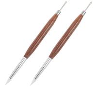 ARTSEWPLY 2 Piezas Herramientas de Escultura para Uñas con Punta Doble Pinceles de Silicona y Mango para Gel Diseño Dibujo Modelado y Repujado de Pinceles para Salón y Profesional y